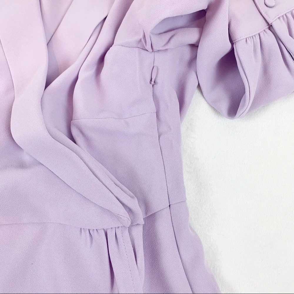 J Crew Drapey Faux-wrap‎ top in 365 crepe lavender